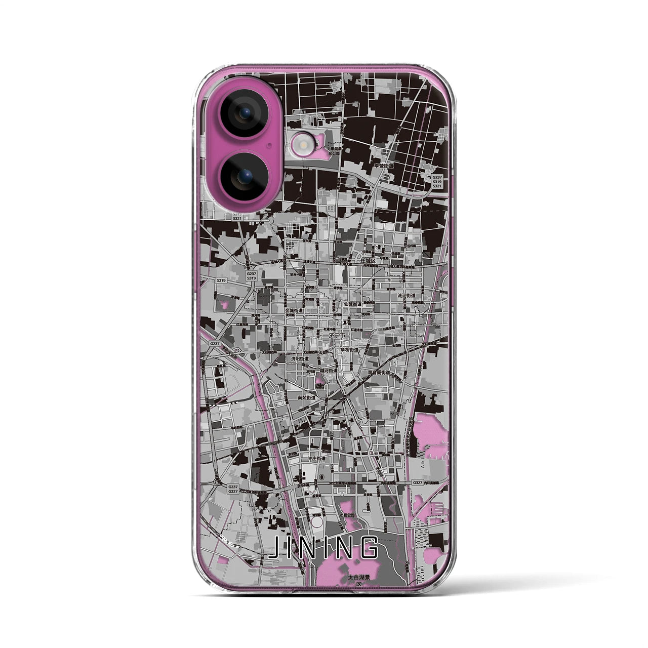 【済寧（中華人民共和国）】地図柄iPhoneケース（クリアタイプ）