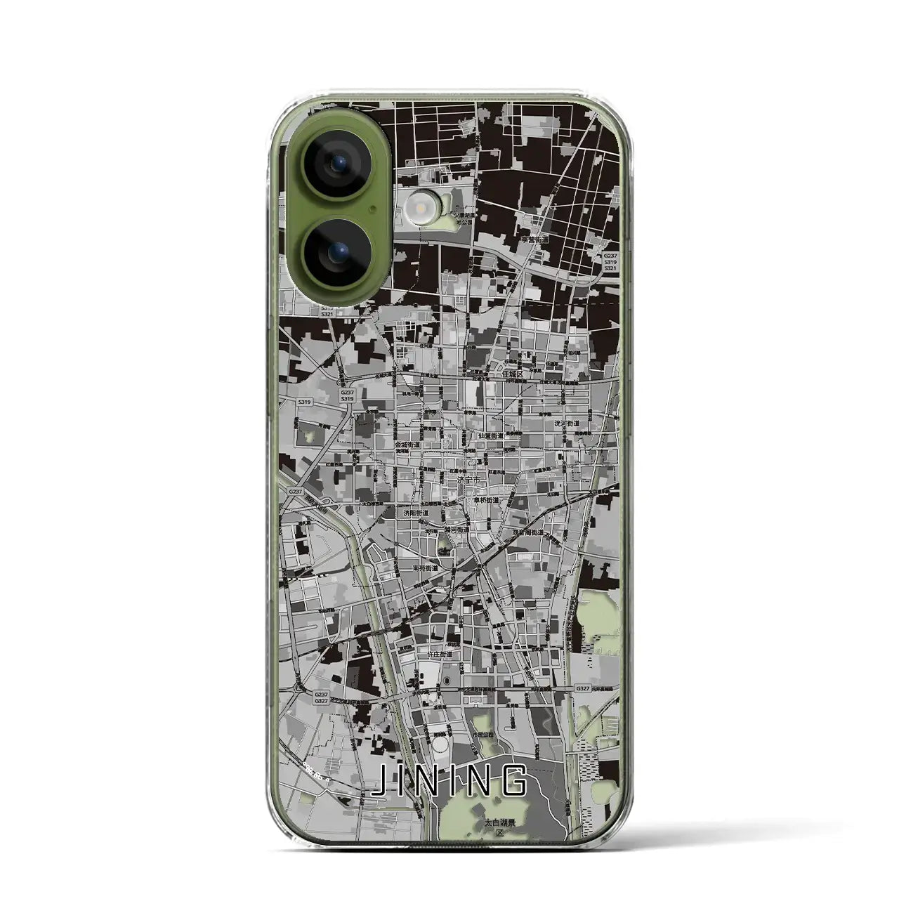 【済寧（中華人民共和国）】地図柄iPhoneケース（クリアタイプ）