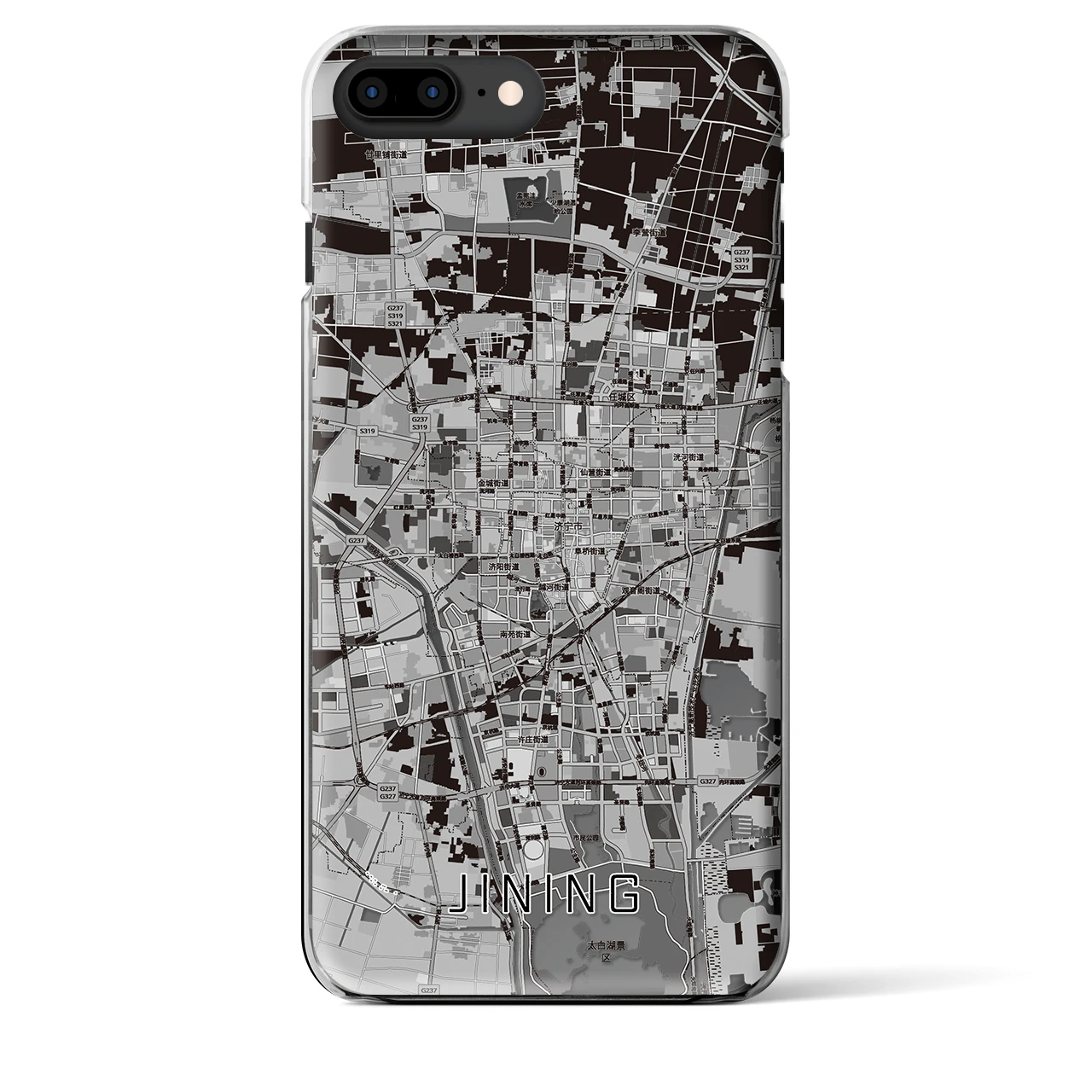 【済寧（中華人民共和国）】地図柄iPhoneケース（クリアタイプ）