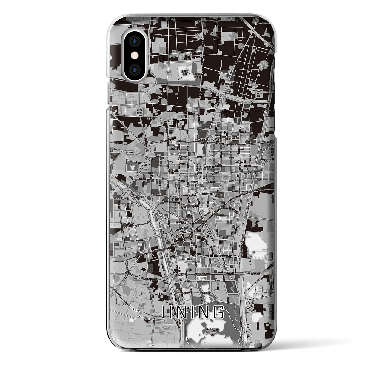 【済寧（中華人民共和国）】地図柄iPhoneケース（クリアタイプ）