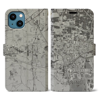 【済寧（中華人民共和国）】地図柄iPhoneケース（手帳タイプ）