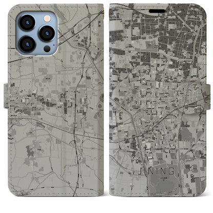 【済寧（中華人民共和国）】地図柄iPhoneケース（手帳タイプ）