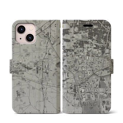 【済寧（中華人民共和国）】地図柄iPhoneケース（手帳タイプ）