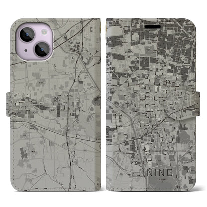 【済寧（中華人民共和国）】地図柄iPhoneケース（手帳タイプ）