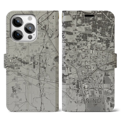 【済寧（中華人民共和国）】地図柄iPhoneケース（手帳タイプ）