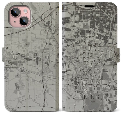 【済寧（中華人民共和国）】地図柄iPhoneケース（手帳タイプ）