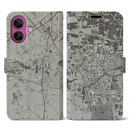 【済寧（中華人民共和国）】地図柄iPhoneケース（手帳タイプ）