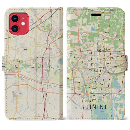 【済寧（中華人民共和国）】地図柄iPhoneケース（手帳タイプ）