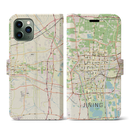 【済寧（中華人民共和国）】地図柄iPhoneケース（手帳タイプ）