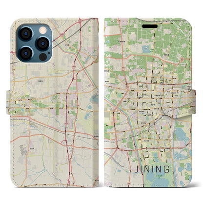 【済寧（中華人民共和国）】地図柄iPhoneケース（手帳タイプ）