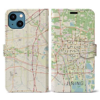 【済寧（中華人民共和国）】地図柄iPhoneケース（手帳タイプ）