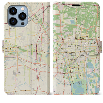 【済寧（中華人民共和国）】地図柄iPhoneケース（手帳タイプ）