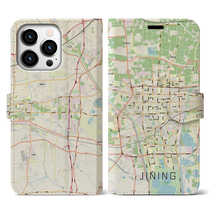 【済寧（中華人民共和国）】地図柄iPhoneケース（手帳タイプ）