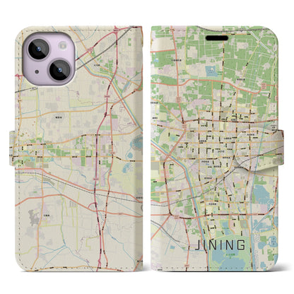 【済寧（中華人民共和国）】地図柄iPhoneケース（手帳タイプ）