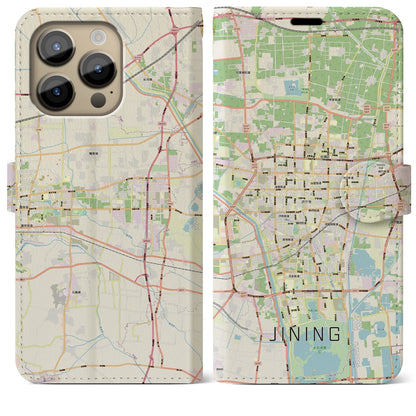 【済寧（中華人民共和国）】地図柄iPhoneケース（手帳タイプ）