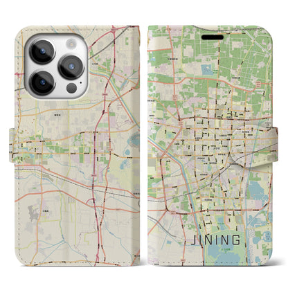 【済寧（中華人民共和国）】地図柄iPhoneケース（手帳タイプ）