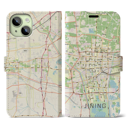 【済寧（中華人民共和国）】地図柄iPhoneケース（手帳タイプ）