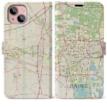 【済寧（中華人民共和国）】地図柄iPhoneケース（手帳タイプ）