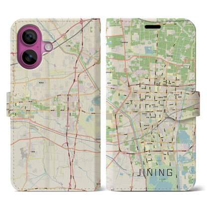 【済寧（中華人民共和国）】地図柄iPhoneケース（手帳タイプ）