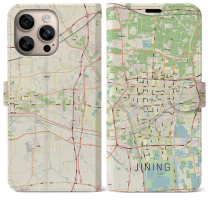 【済寧（中華人民共和国）】地図柄iPhoneケース（手帳タイプ）