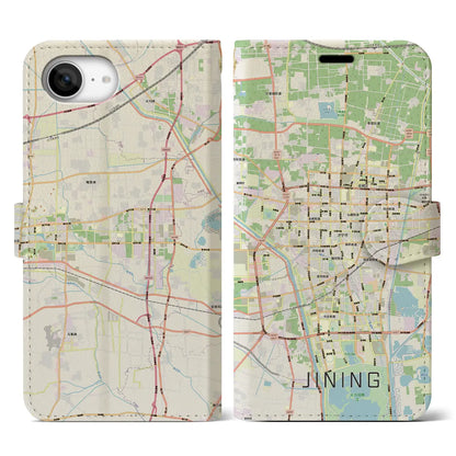 【済寧（中華人民共和国）】地図柄iPhoneケース（手帳タイプ）