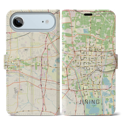 【済寧（中華人民共和国）】地図柄iPhoneケース（手帳タイプ）