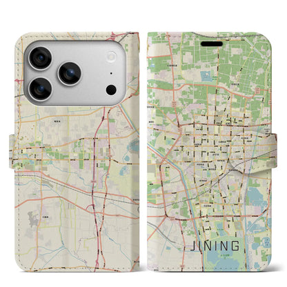 【済寧（中華人民共和国）】地図柄iPhoneケース（手帳タイプ）