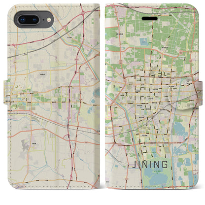 【済寧（中華人民共和国）】地図柄iPhoneケース（手帳タイプ）