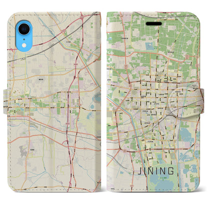 【済寧（中華人民共和国）】地図柄iPhoneケース（手帳タイプ）