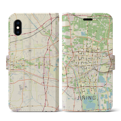 【済寧（中華人民共和国）】地図柄iPhoneケース（手帳タイプ）