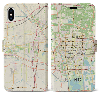 【済寧（中華人民共和国）】地図柄iPhoneケース（手帳タイプ）