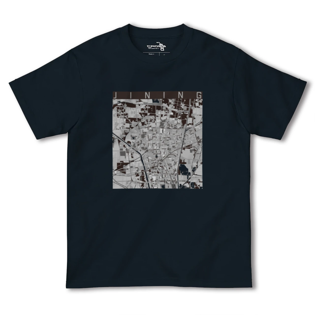 【済寧（中華人民共和国）】地図柄ヘビーウェイトTシャツ