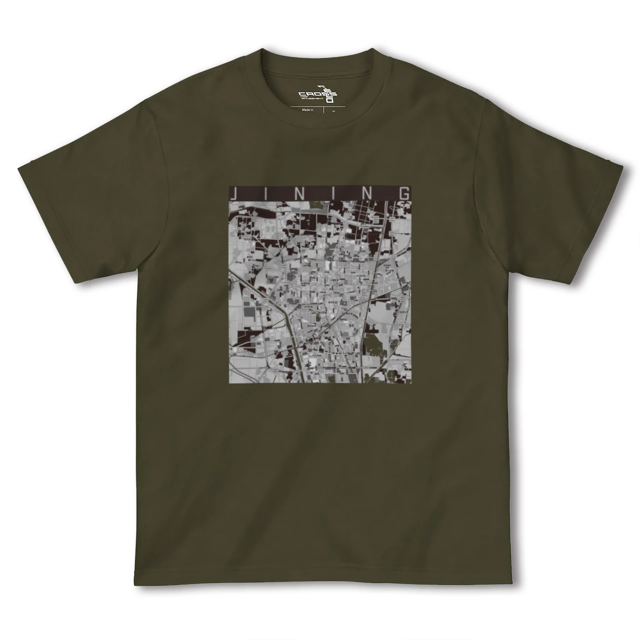 【済寧（中華人民共和国）】地図柄ヘビーウェイトTシャツ