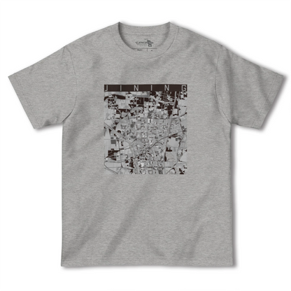 【済寧（中華人民共和国）】地図柄ヘビーウェイトTシャツ