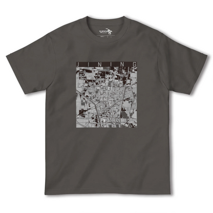 【済寧（中華人民共和国）】地図柄ヘビーウェイトTシャツ
