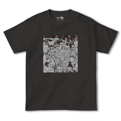 【済寧（中華人民共和国）】地図柄ヘビーウェイトTシャツ