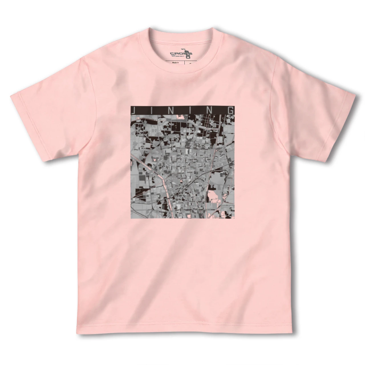 【済寧（中華人民共和国）】地図柄ヘビーウェイトTシャツ