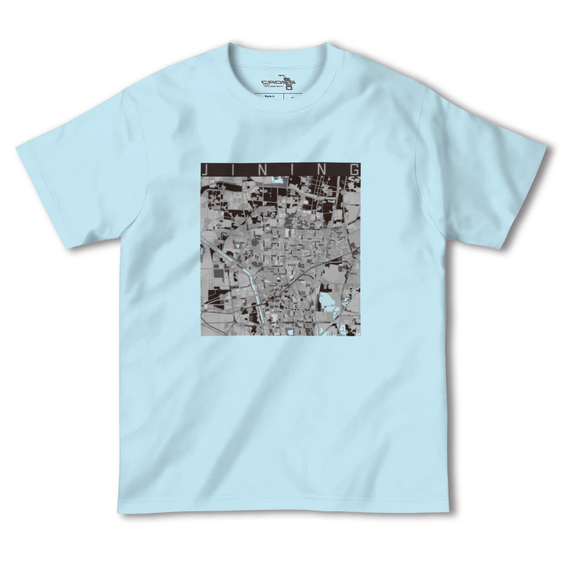 【済寧（中華人民共和国）】地図柄ヘビーウェイトTシャツ