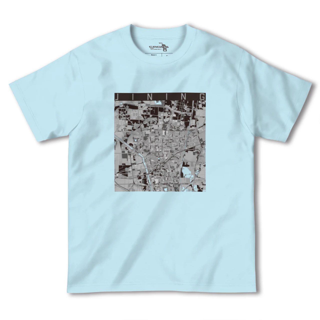 【済寧（中華人民共和国）】地図柄ヘビーウェイトTシャツ