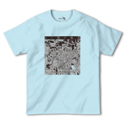 【済寧（中華人民共和国）】地図柄ヘビーウェイトTシャツ