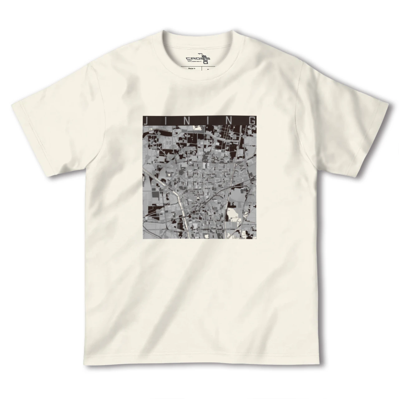 【済寧（中華人民共和国）】地図柄ヘビーウェイトTシャツ
