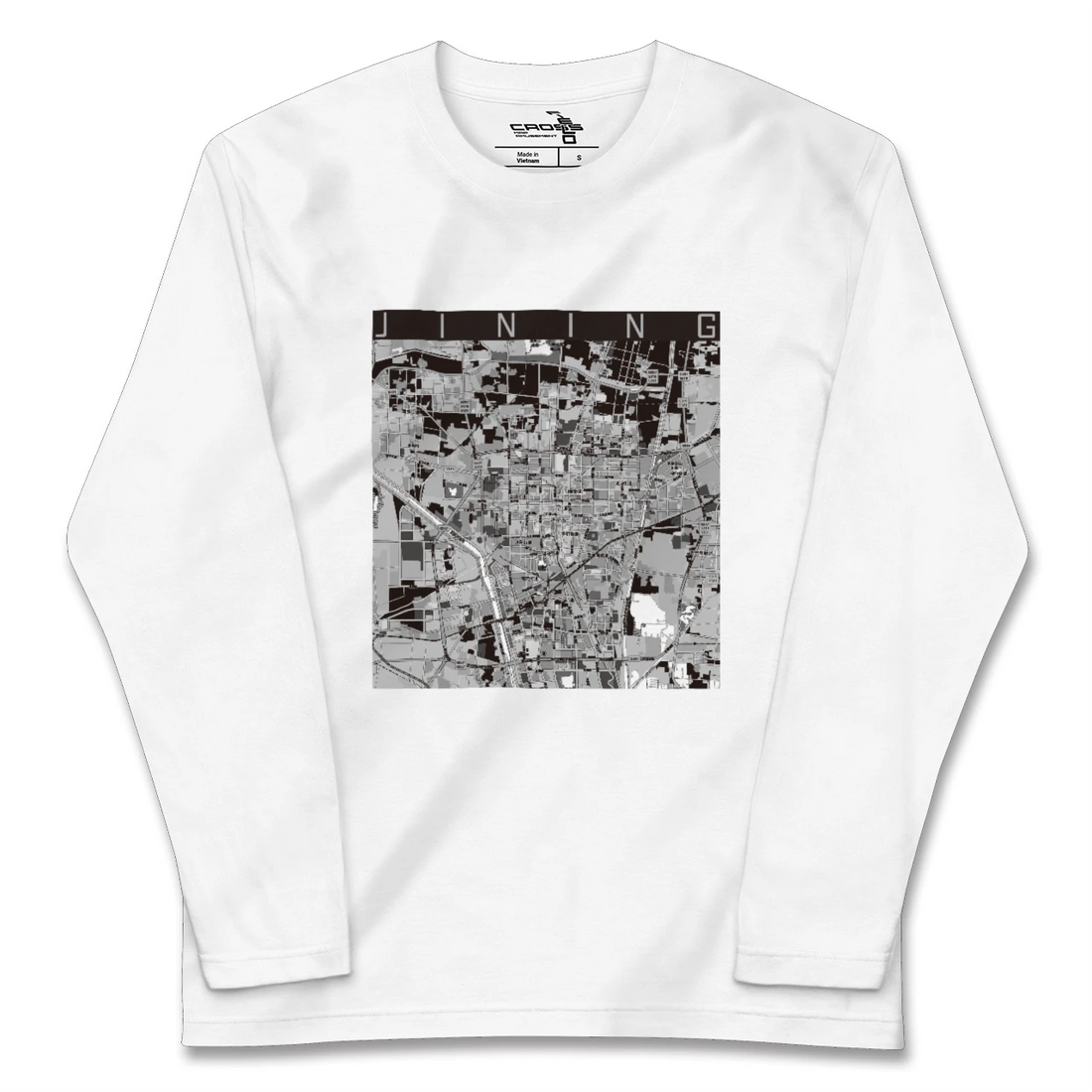 【済寧（中華人民共和国）】地図柄ロングスリーブTシャツ