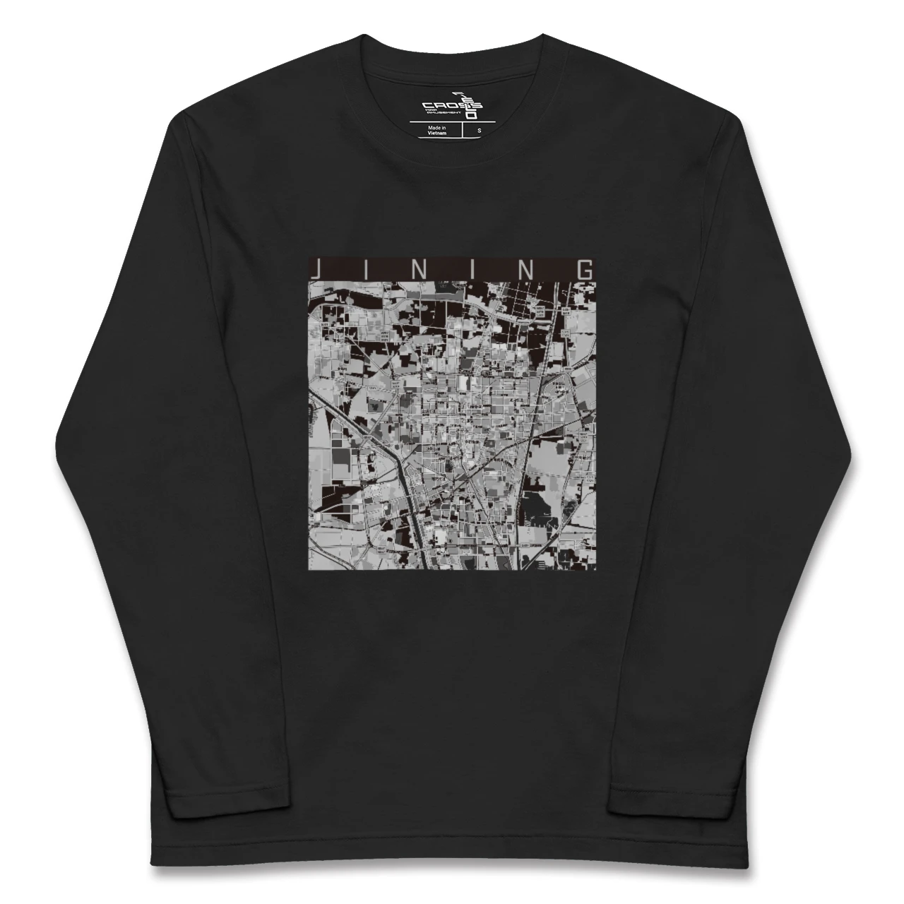 【済寧（中華人民共和国）】地図柄ロングスリーブTシャツ