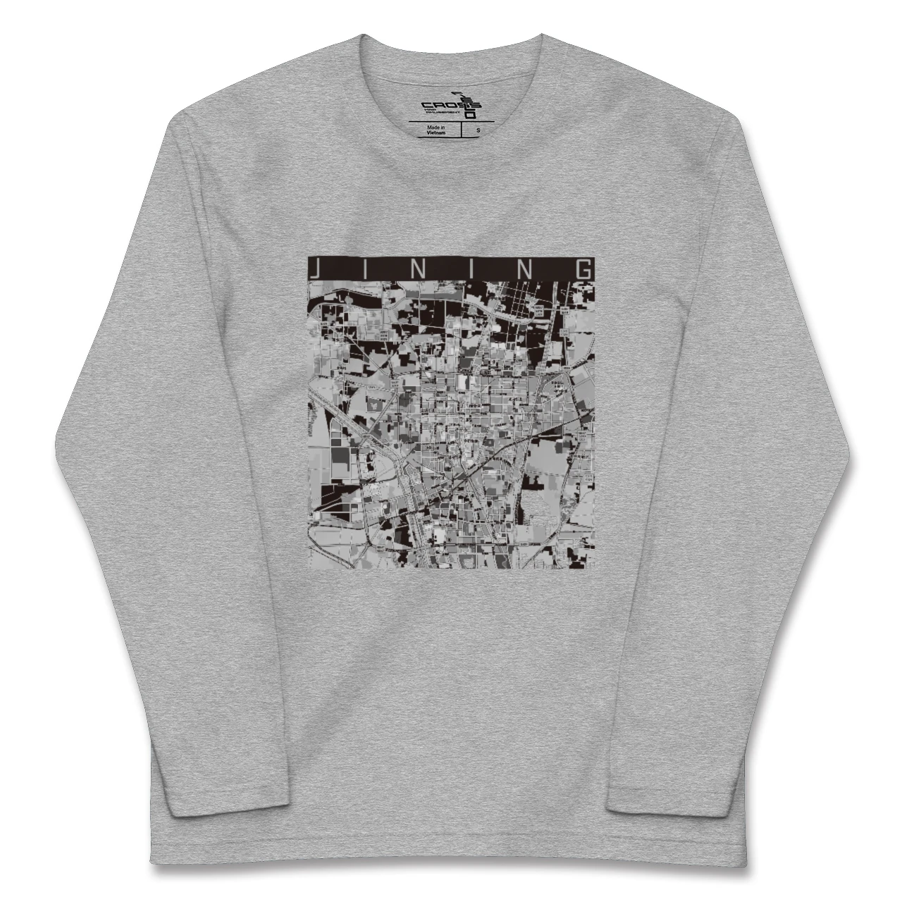 【済寧（中華人民共和国）】地図柄ロングスリーブTシャツ