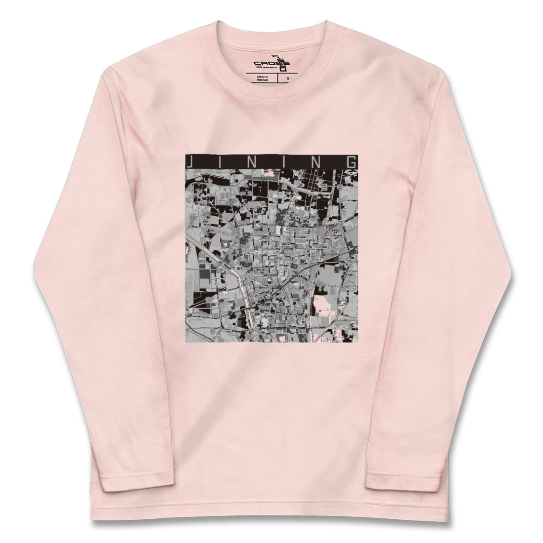 【済寧（中華人民共和国）】地図柄ロングスリーブTシャツ
