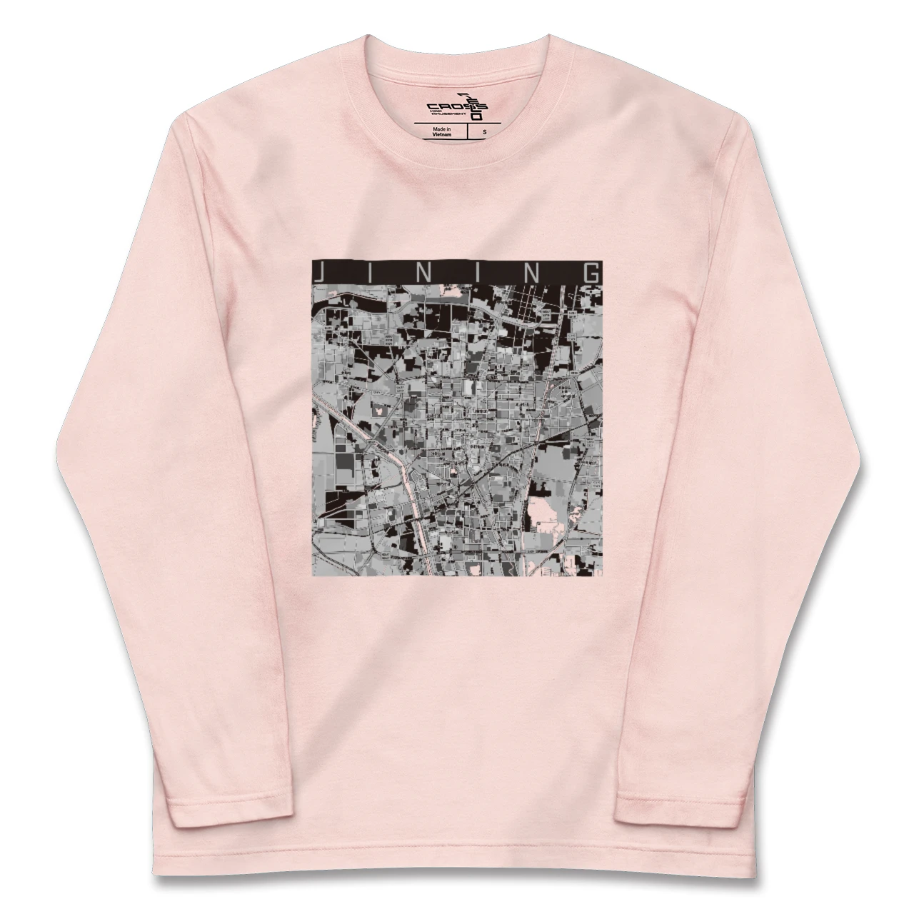 【済寧（中華人民共和国）】地図柄ロングスリーブTシャツ