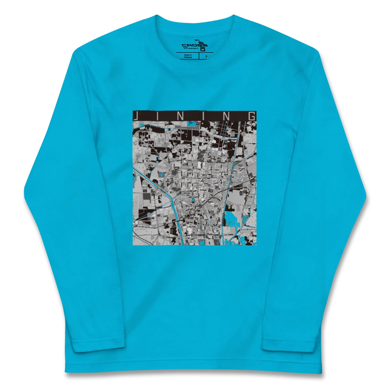 【済寧（中華人民共和国）】地図柄ロングスリーブTシャツ