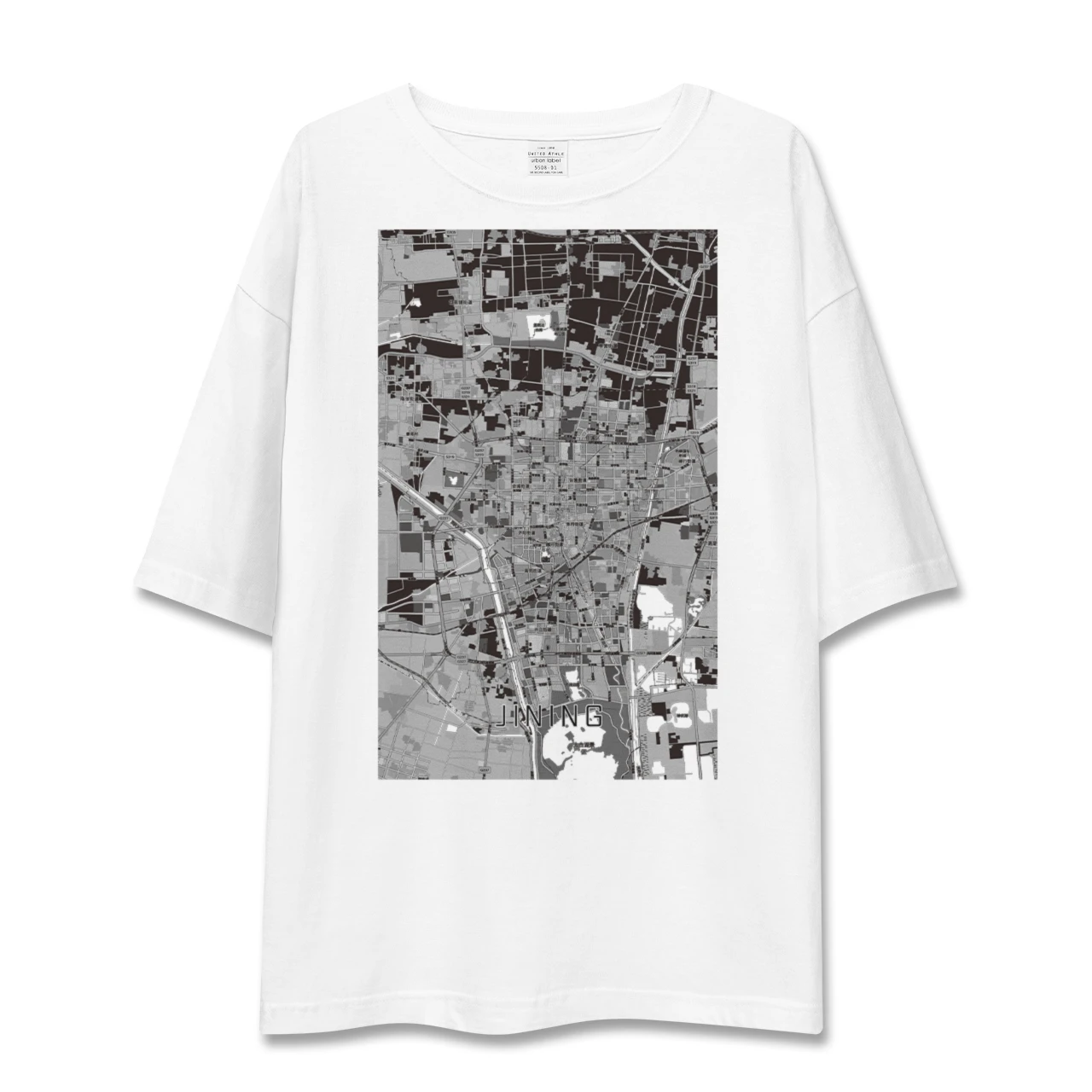 【済寧（中華人民共和国）】地図柄ビッグシルエットTシャツ