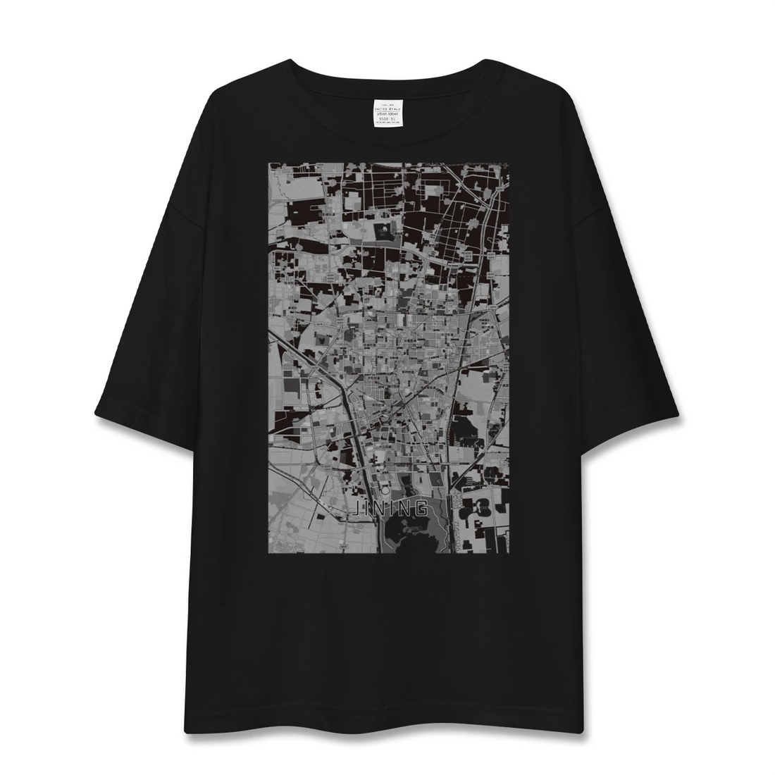 【済寧(中華人民共和国)】地図柄ビッグシルエットTシャツ