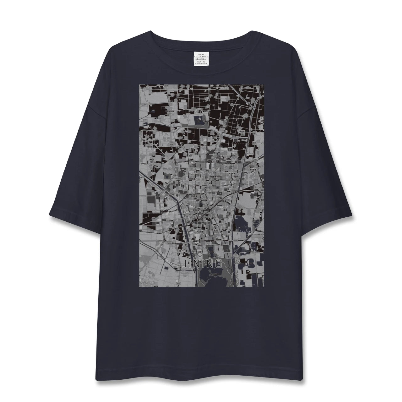 【済寧（中華人民共和国）】地図柄ビッグシルエットTシャツ